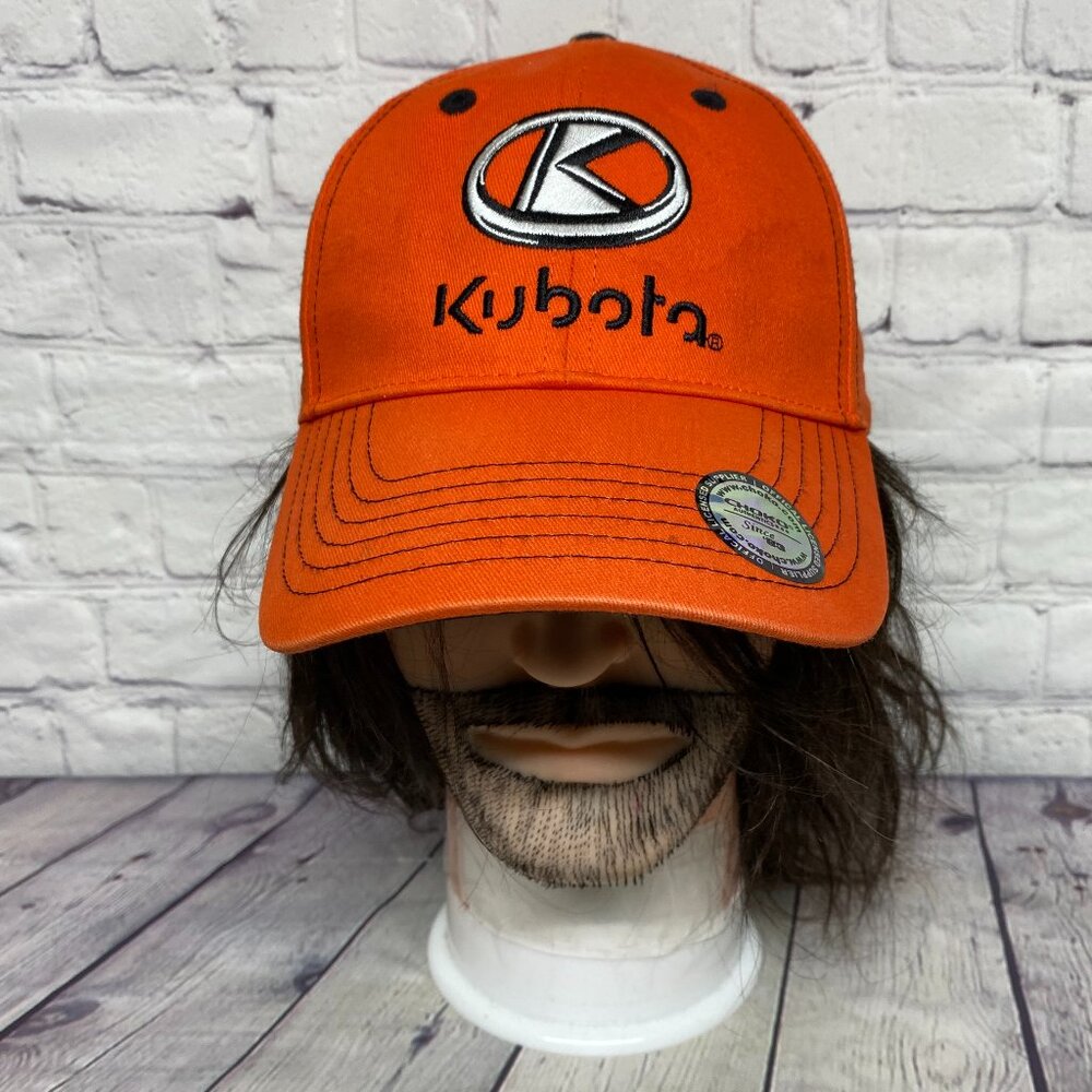 Kubota Baseball Hat Cap Strap Back Orange CHOKO Embroidered SWEAT STAINS